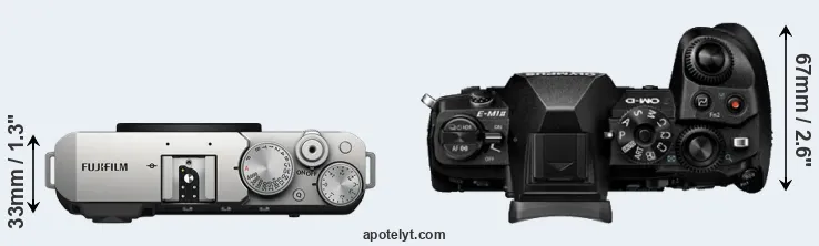Compare X-E4 versus E-M1 II top