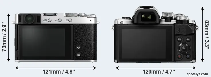 Comparison X-E4 or E-M10 II rear