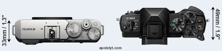 Compare X-E4 versus E-M10 IV top