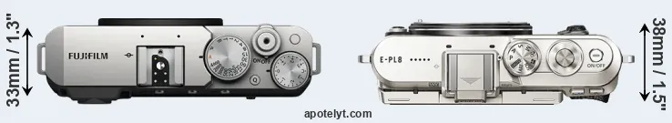 Compare X-E4 versus E-PL8 top