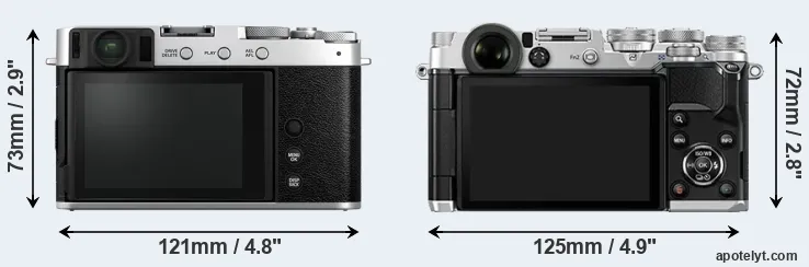 Comparison X-E4 or PEN-F rear