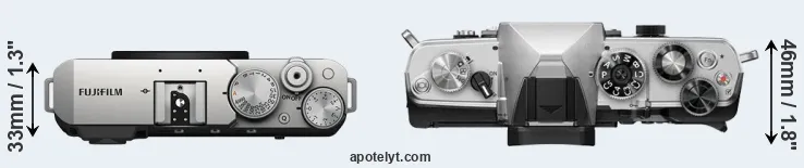 Compare X-E4 versus OM-3 top