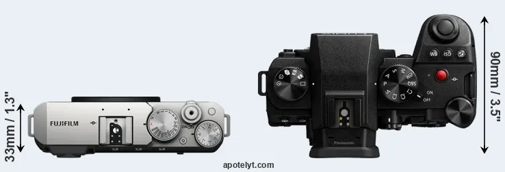 Compare X-E4 versus G9 II top