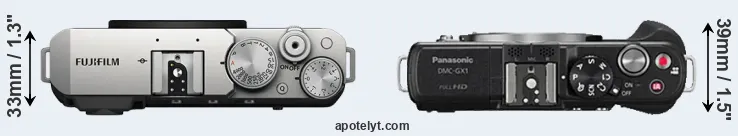 Compare X-E4 versus GX1 top