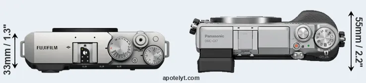 Compare X-E4 versus GX7 top