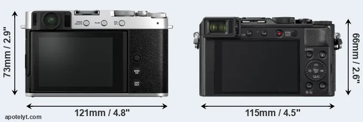 Comparison X-E4 or LX100 II rear