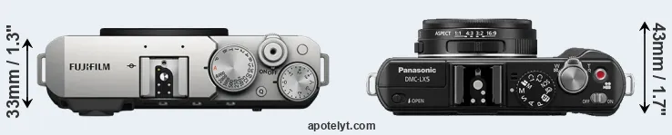 Compare X-E4 versus LX5 top