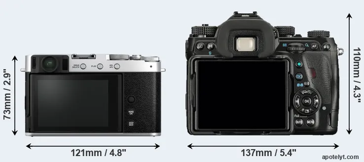 Comparison X-E4 or K-1 rear