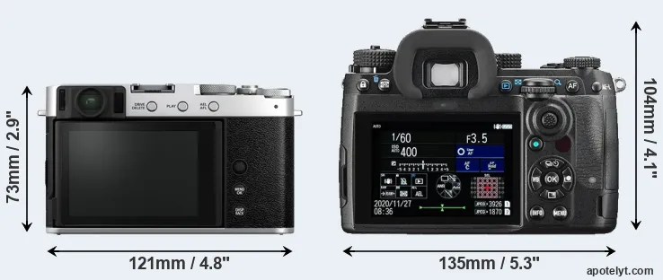 Comparison X-E4 or K-3 III rear