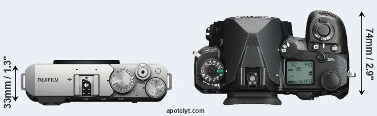 Compare X-E4 versus K-3 III top