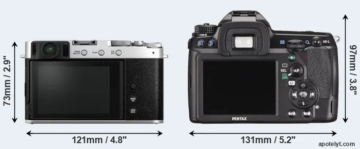 Comparison X-E4 or K-5 II rear