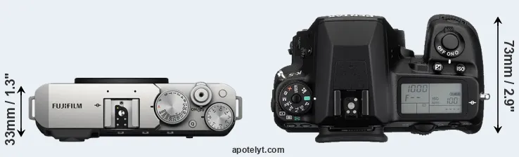 Compare X-E4 versus K-5 top