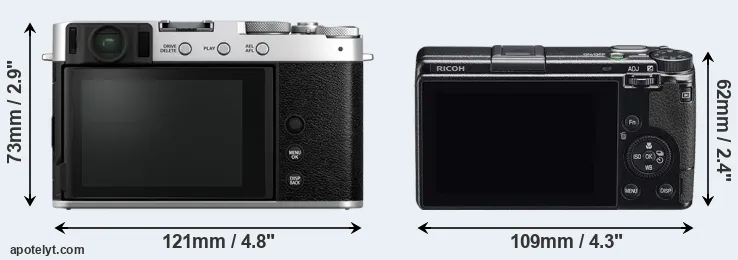Comparison X-E4 or GR IIIx rear