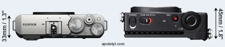 Compare X-E4 versus fp L top