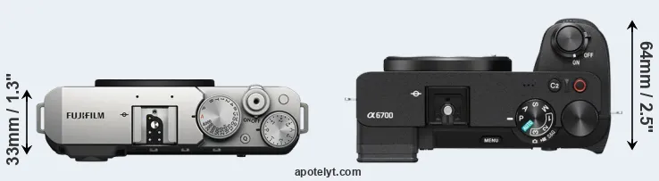 Compare X-E4 versus A6700 top