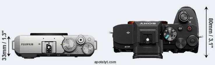 Compare X-E4 versus A7 IV top