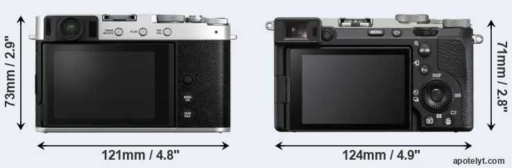 Comparison X-E4 or A7C II rear