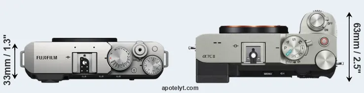 Compare X-E4 versus A7C II top