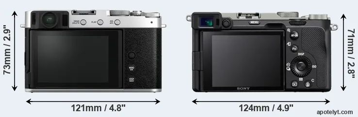 Comparison X-E4 or A7C rear