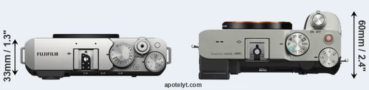 Compare X-E4 versus A7C top