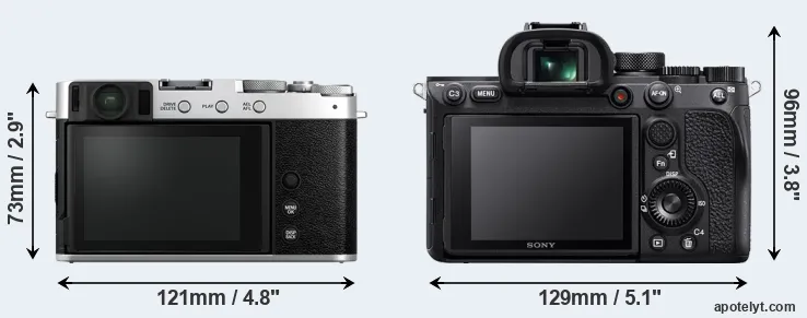 Comparison X-E4 or A7R IV rear