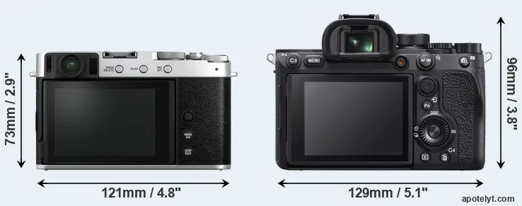Comparison X-E4 or A7R IVA rear