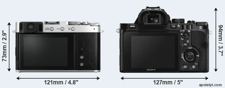 Comparison X-E4 or A7S rear