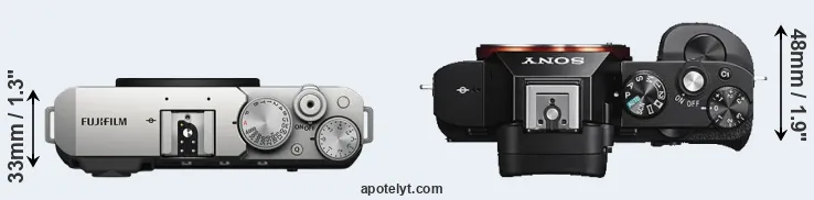 Compare X-E4 versus A7S top