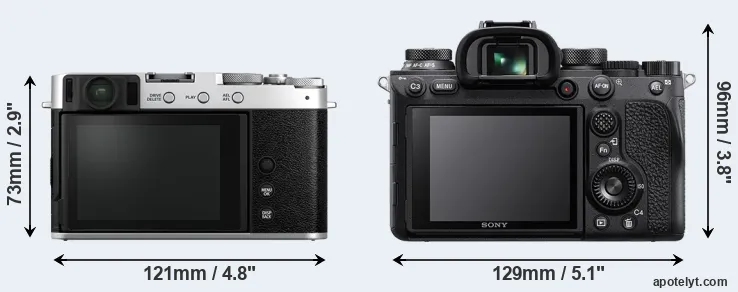 Comparison X-E4 or A9 II rear