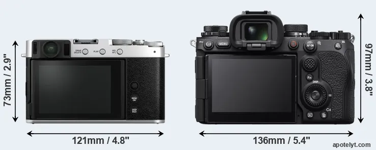 Comparison X-E4 or A9 III rear