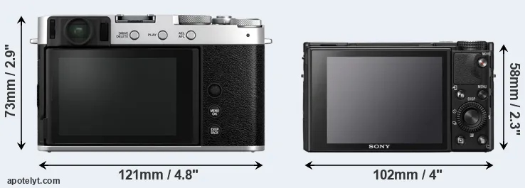 Comparison X-E4 or RX100 VII rear
