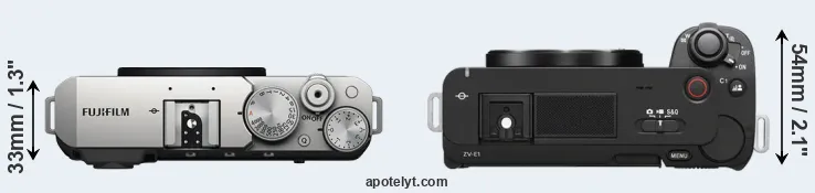 Compare X-E4 versus ZV-E1 top