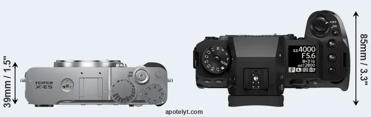 Compare X-E5 versus X-H2 top