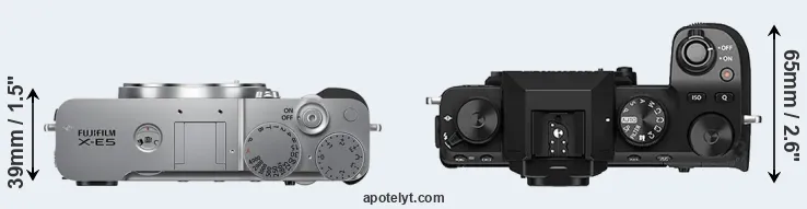 Compare X-E5 versus X-S10 top