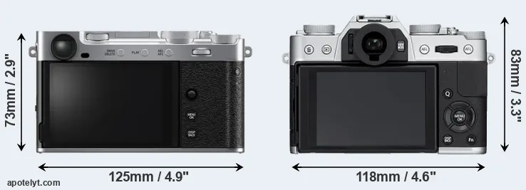 Comparison X-E5 or X-T10 rear