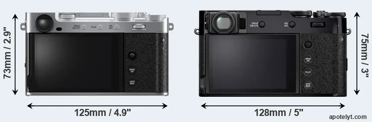 Comparison X-E5 or X100V rear
