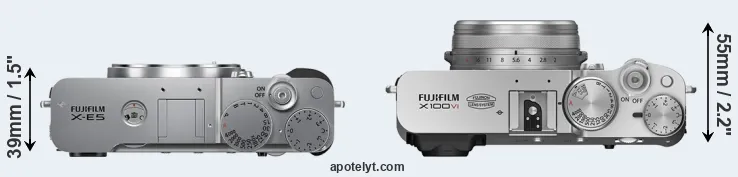 Compare X-E5 versus X100VI top