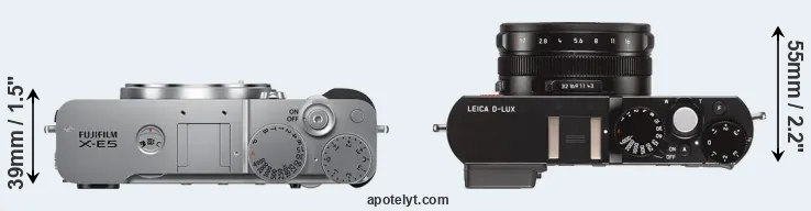 Compare X-E5 versus D-LUX Typ 109 top