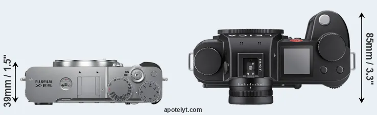 Compare X-E5 versus Leica SL3 top