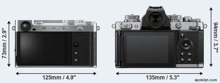 Comparison X-E5 or Z fc rear