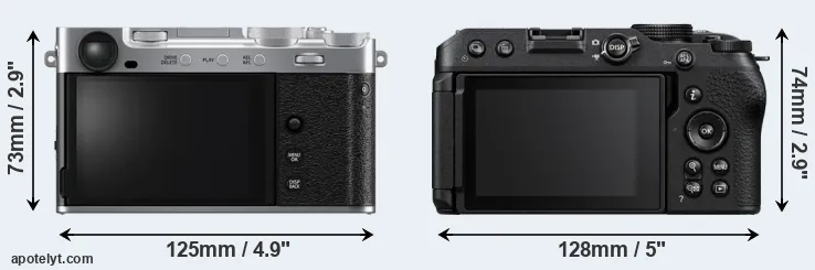 Comparison X-E5 or Z30 rear