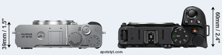 Compare X-E5 versus Z30 top