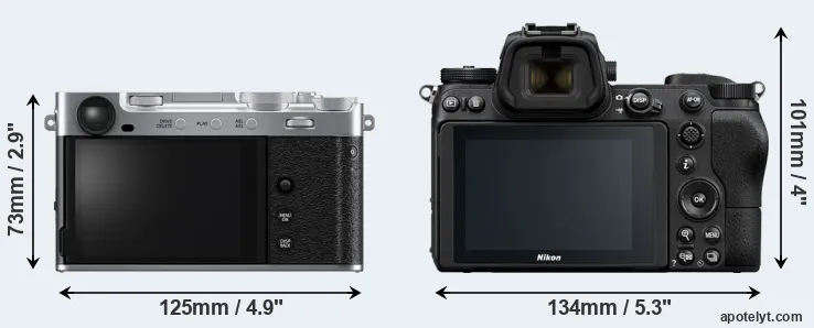 Comparison X-E5 or Z6 rear