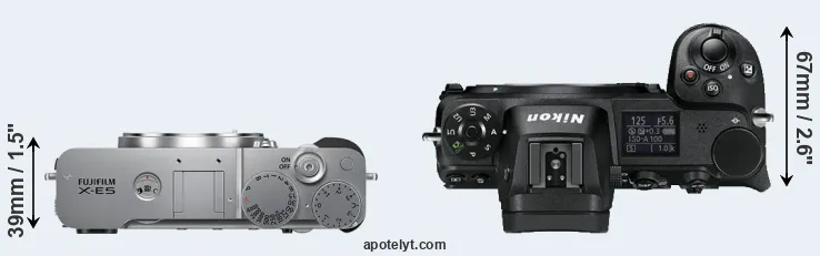 Compare X-E5 versus Z6 top
