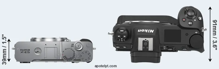 Compare X-E5 versus Z9 top