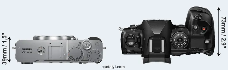 Compare X-E5 versus OM-1 top
