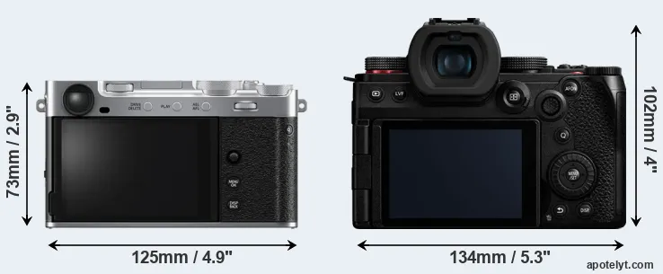 Comparison X-E5 or G9 II rear