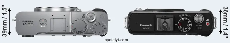 Compare X-E5 versus GF1 top