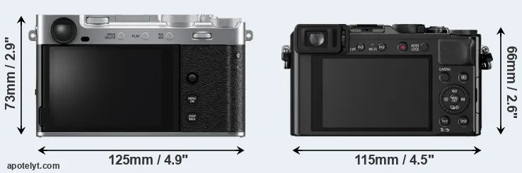 Comparison X-E5 or LX100 rear