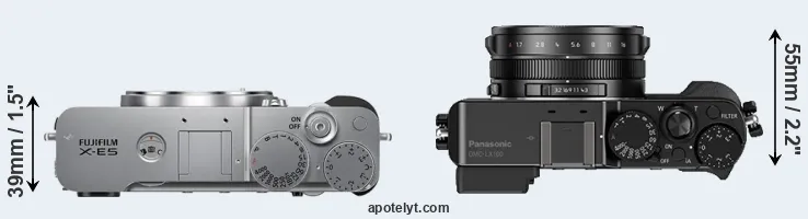 Compare X-E5 versus LX100 top